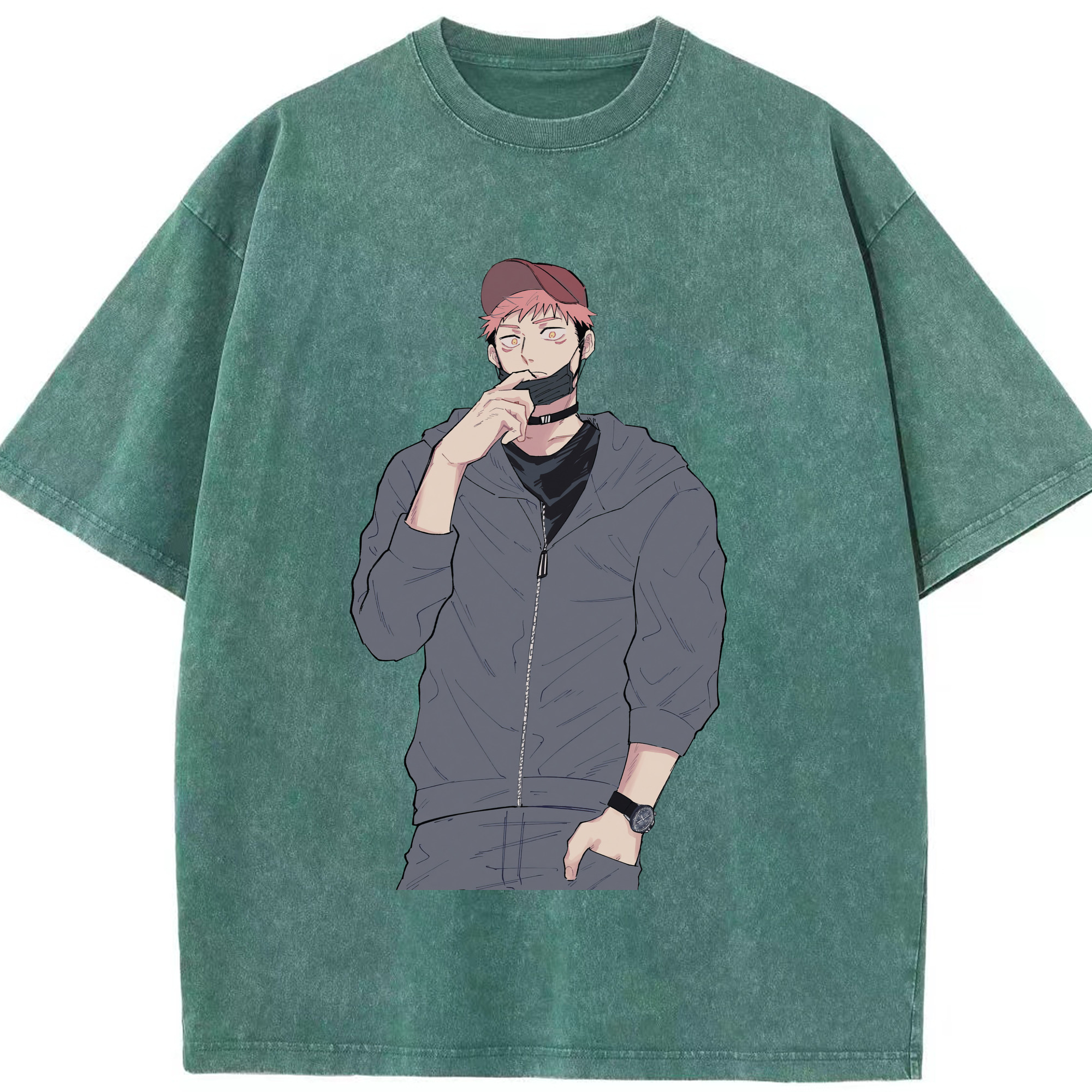 （画像用） 呪術廻戦 Jujutsu Kaisen 綿100% ヴィンテージ風 半袖Tシャツ（フロントプリント）
